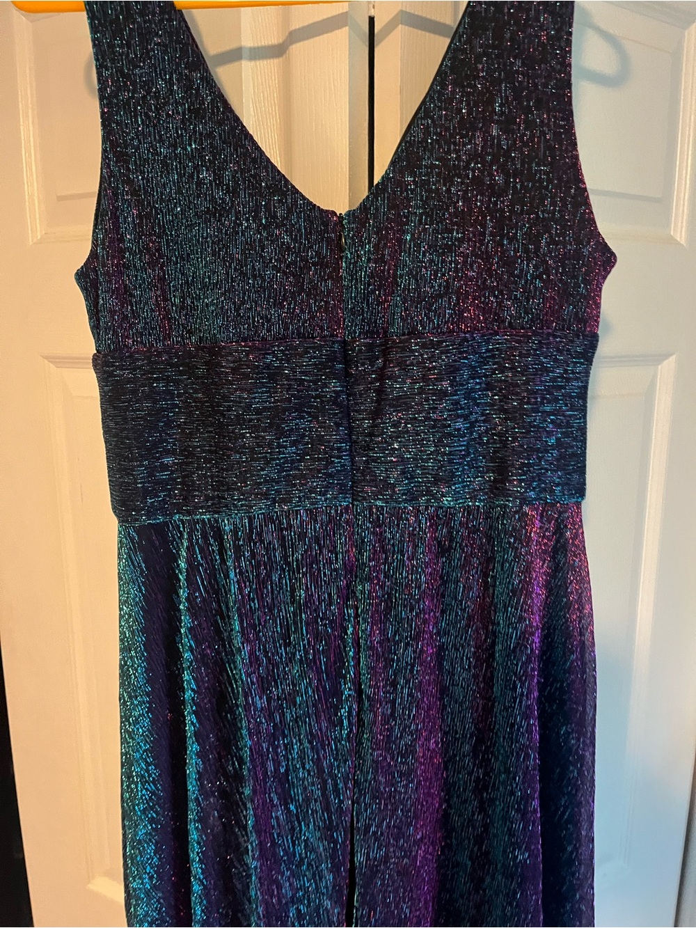 R&M Richards shimmering mermaid metallic purple blue evening gown size 12 - Picture 10 of 14